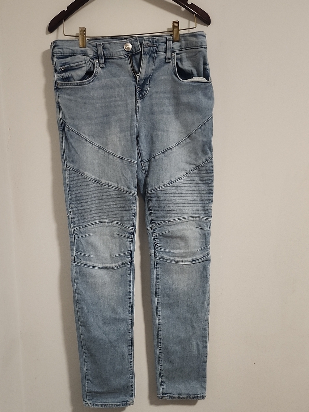 True Religion Light Blue Moto Skinny Jeans